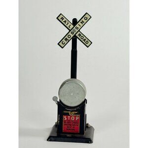 Vintage MARX #418 O Gauge Railroad Crossing Stop Signal Metal w/ Bell NOT TESTED